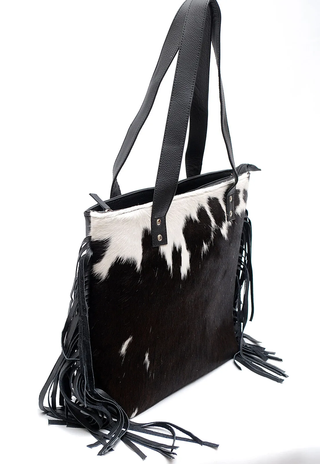 Cowhide Hospital Bag Black White