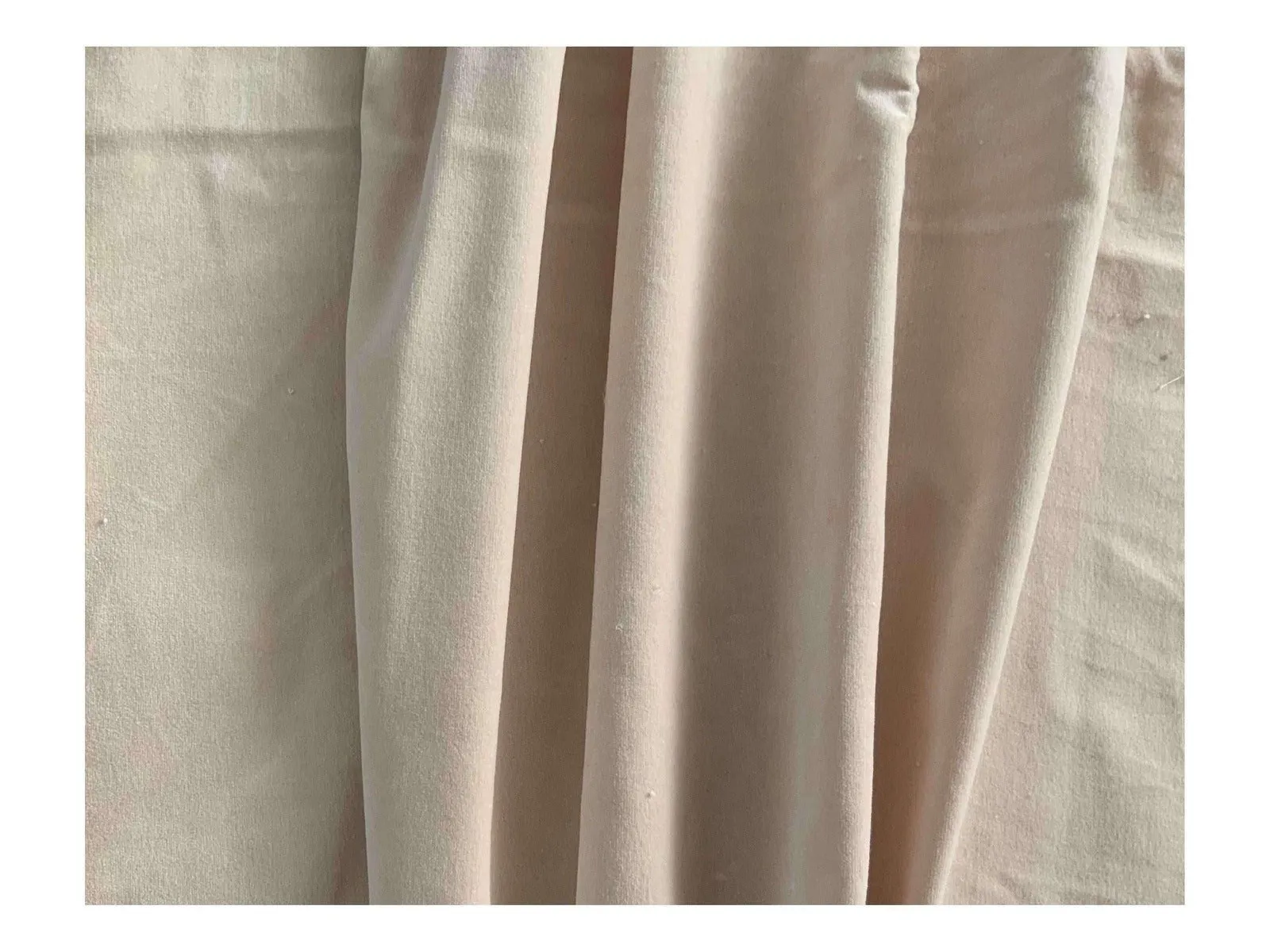 CREAM PINK  Cotton Dressmaking Velvet / Velveteen Fabric - Lightweight-BY Truly Sumptuous