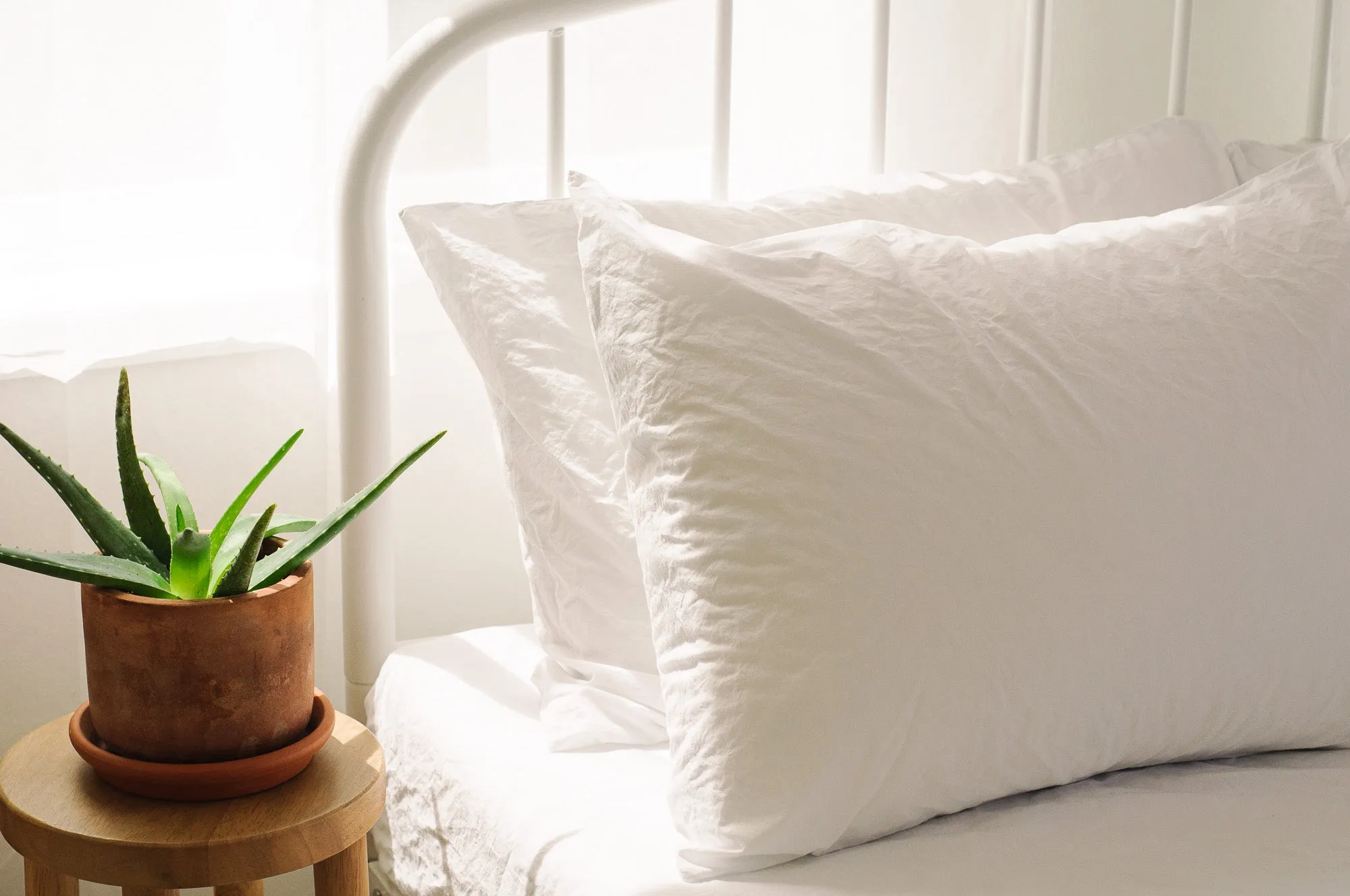 Crinkle Percale Organic Cotton Pillowcase Set