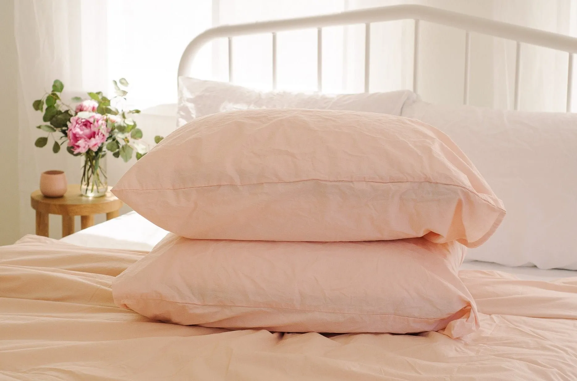 Crinkle Percale Organic Cotton Pillowcase Set