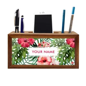 Custom Wood office organizer - Hibiscus