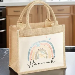 Customisable Rainbow Tote - Birthday & School Essential - Teacher's Gift