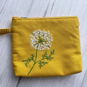 Dandelion Flower Embroidered Cosmetic Bag