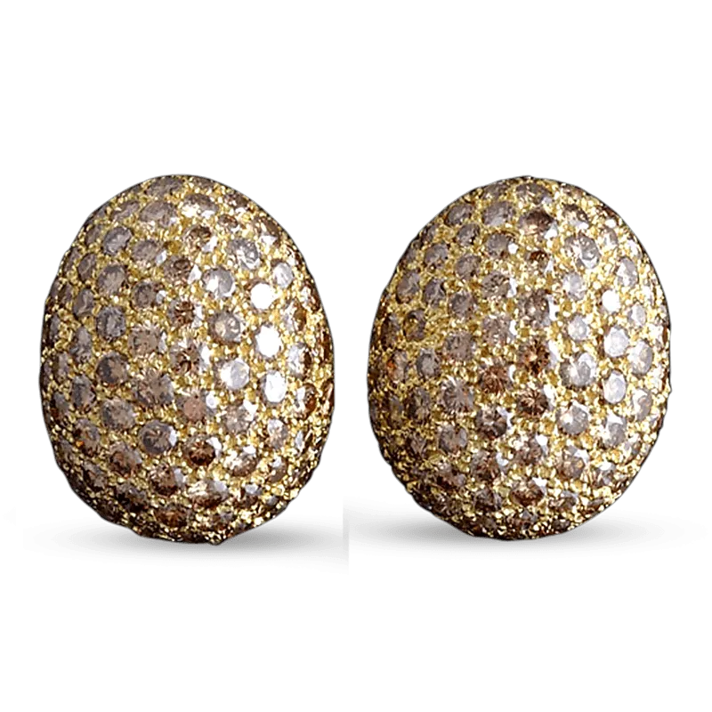 David Webb Champagne Diamond Earrings, 15.00 Carats