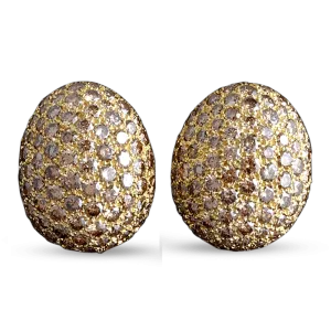 David Webb Champagne Diamond Earrings, 15.00 Carats