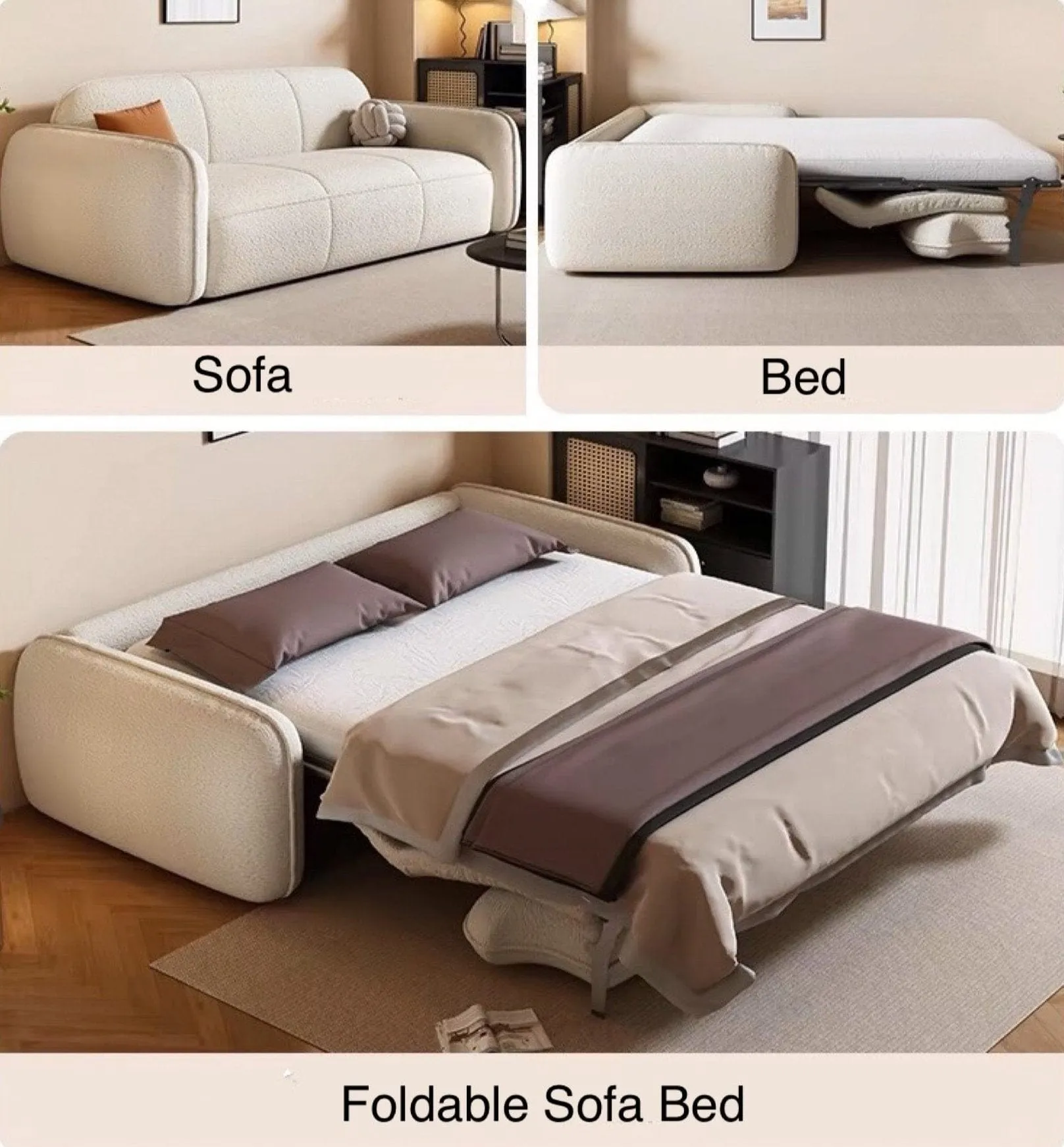 Denver Foldable Sofa Bed with Mattress