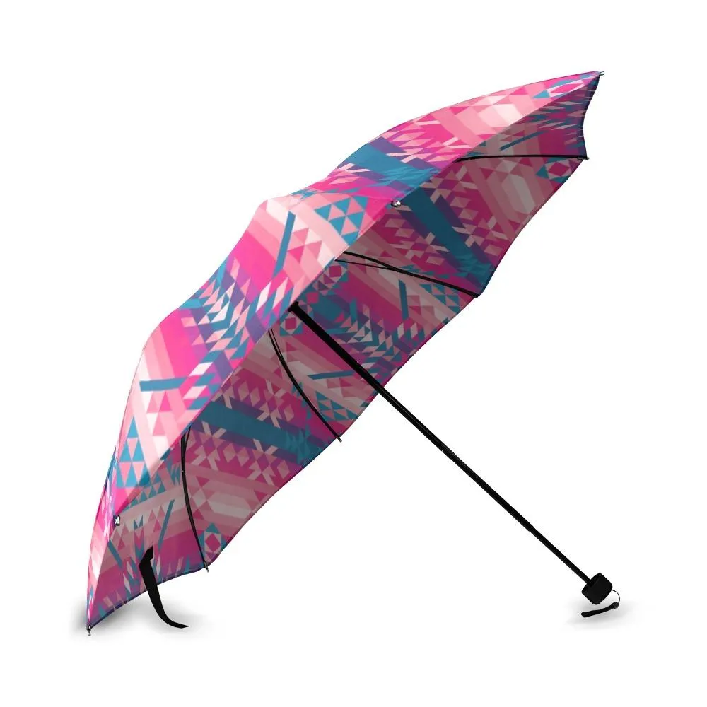 Desert Geo Blue Foldable Umbrella