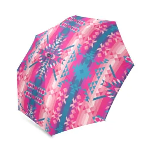 Desert Geo Blue Foldable Umbrella