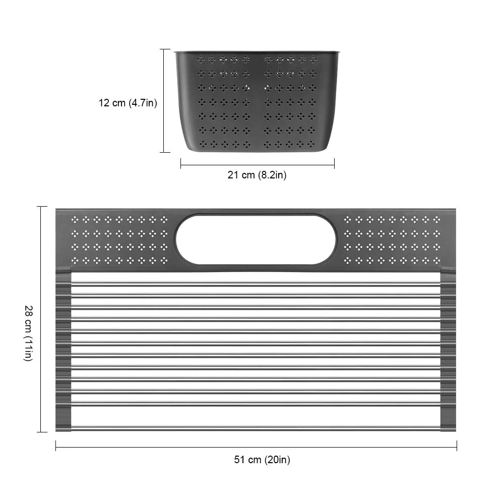 Dish Drainer Over Sink For Kitchen Organizer Drying Foldable Rack