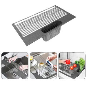 Dish Drainer Over Sink For Kitchen Organizer Drying Foldable Rack