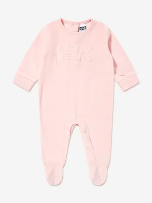 DKNY Baby Girls Velour Babygrow in Pink