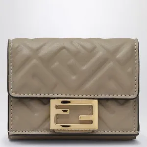 DOVE-COLOURED MICRO TRIFOLD BAGUETTE WALLET