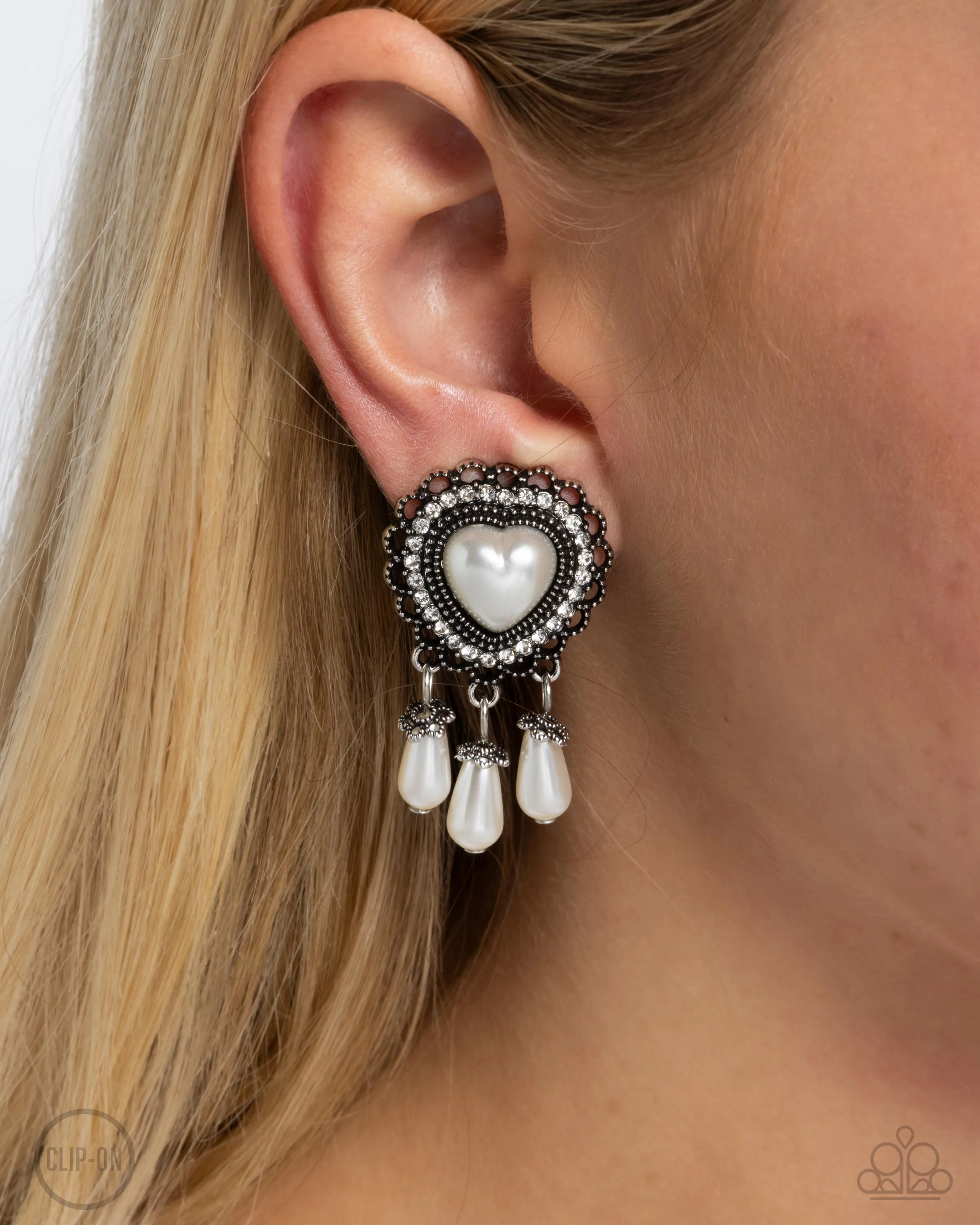 Earrings Sumptuous Story - White CLIPON