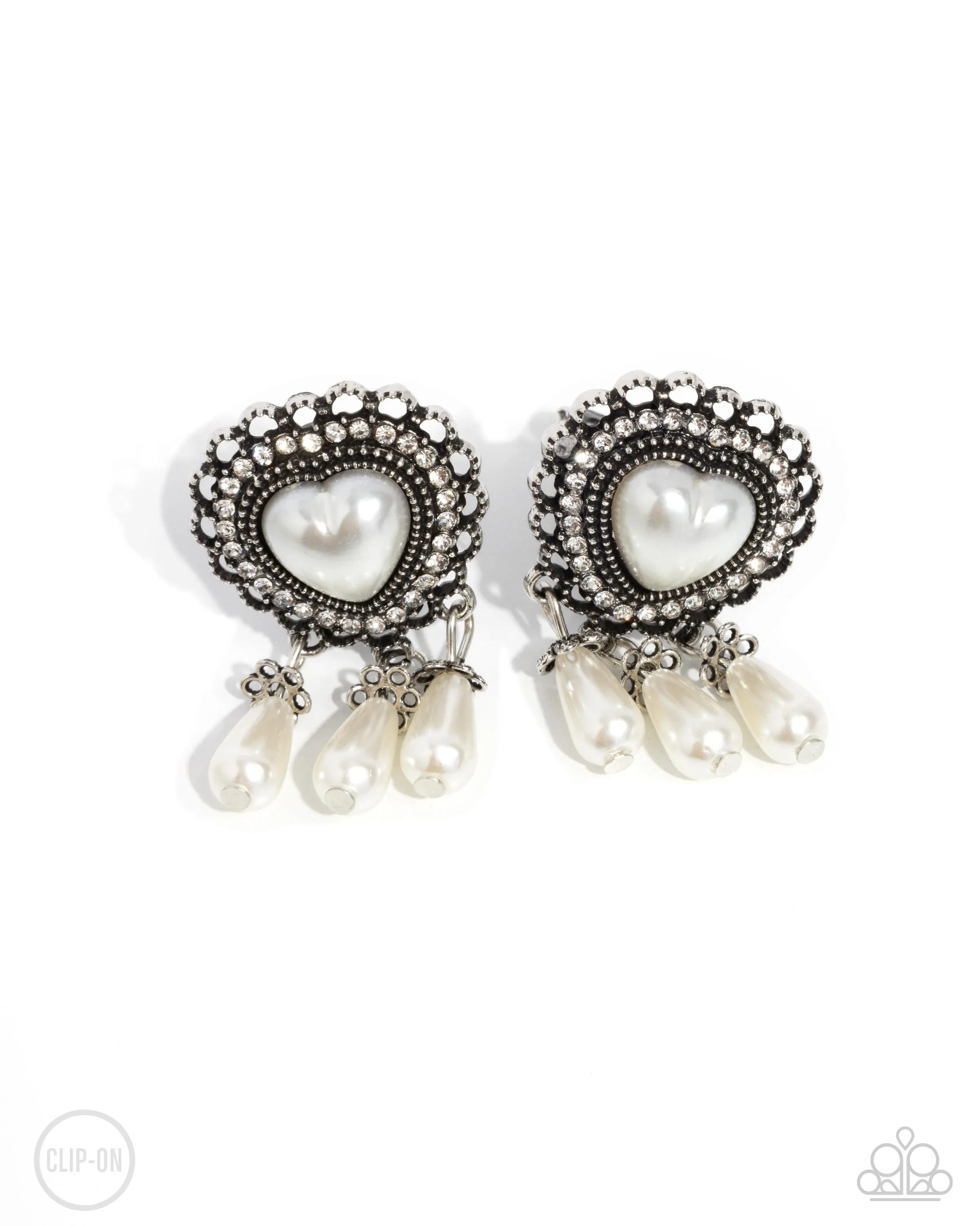 Earrings Sumptuous Story - White CLIPON