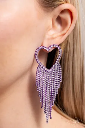 Earrings Sumptuous Sweethearts - Purple E2352