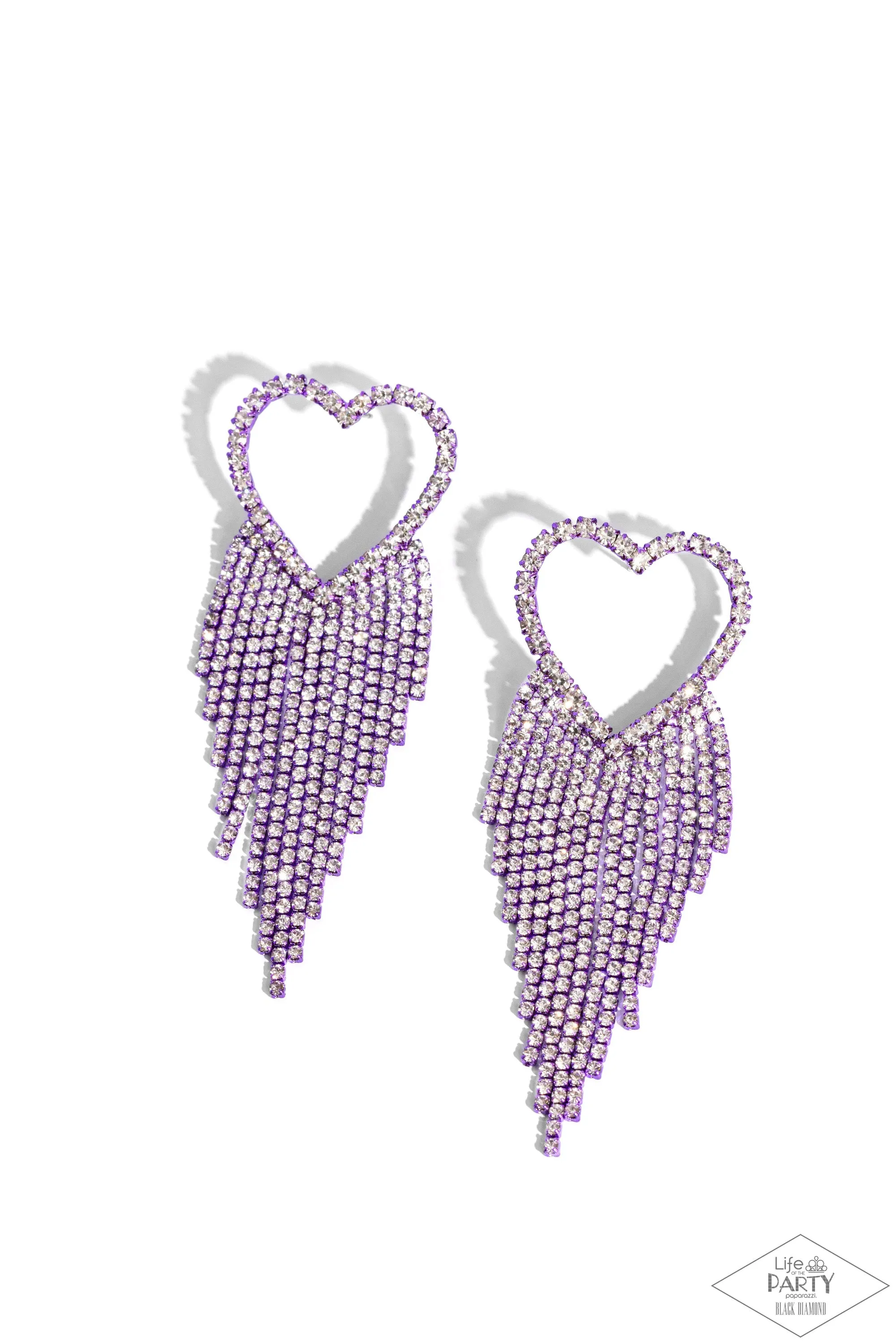 Earrings Sumptuous Sweethearts - Purple E2352