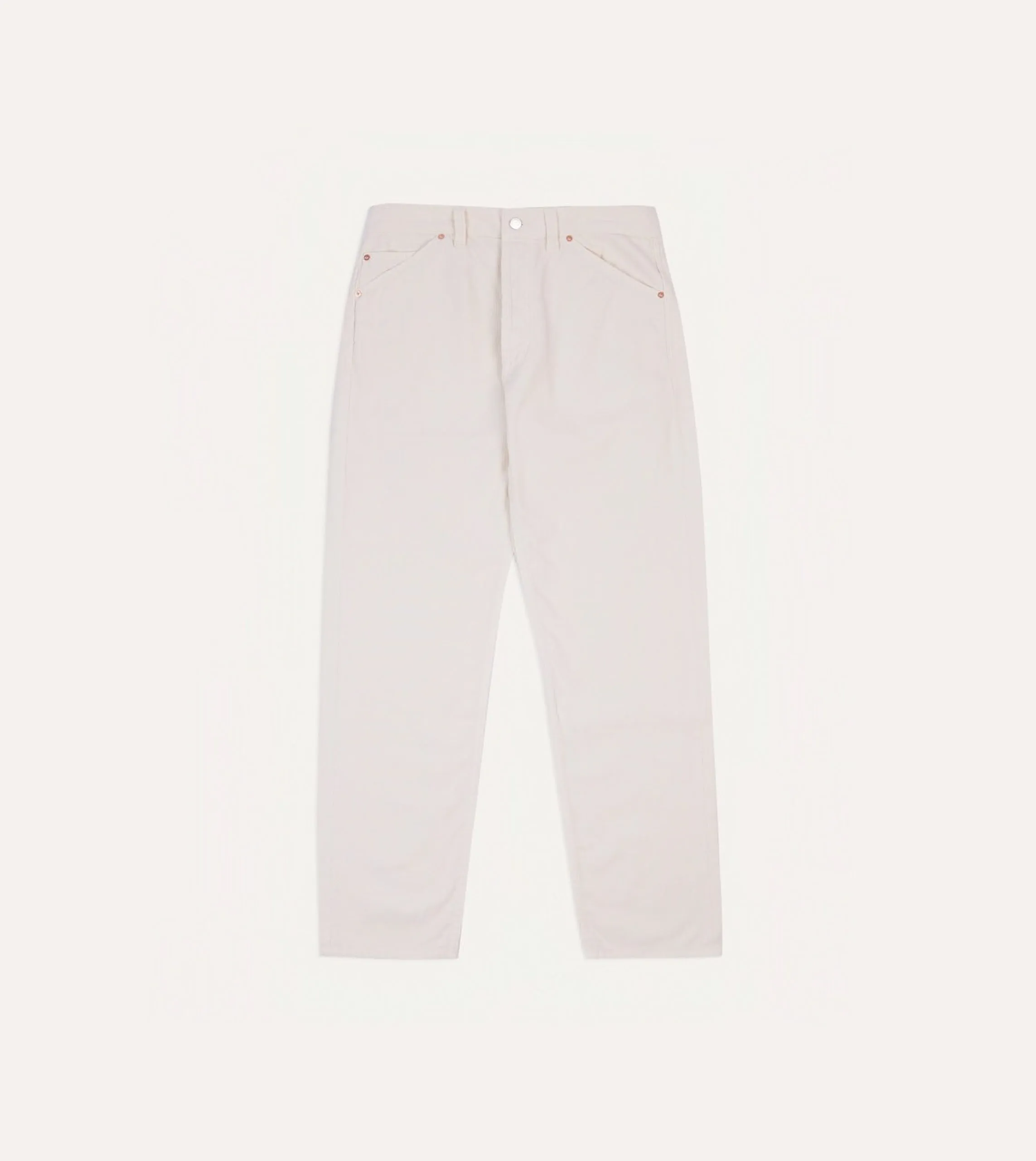 Ecru Japanese Selvedge Needlecord Five-Pocket Trousers