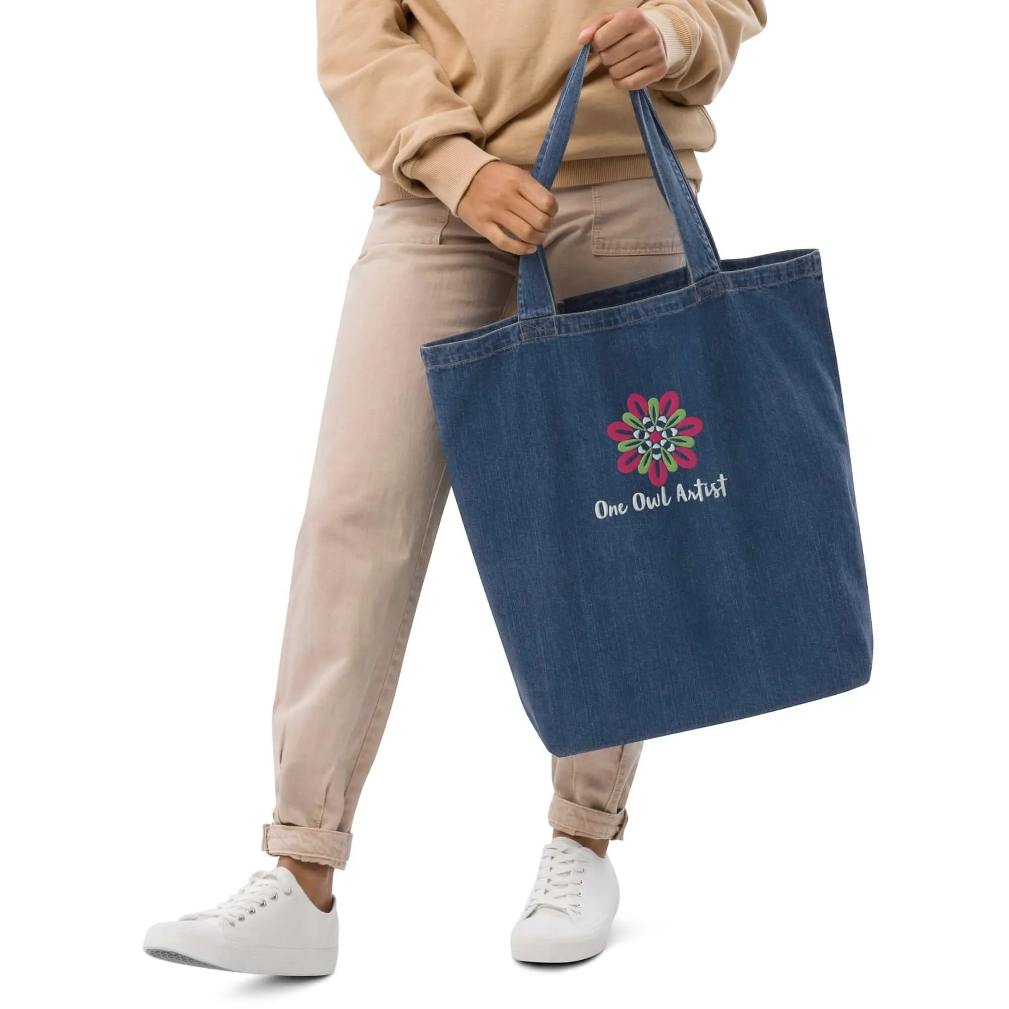 Embroidered Denim Tote Bag (Organic)