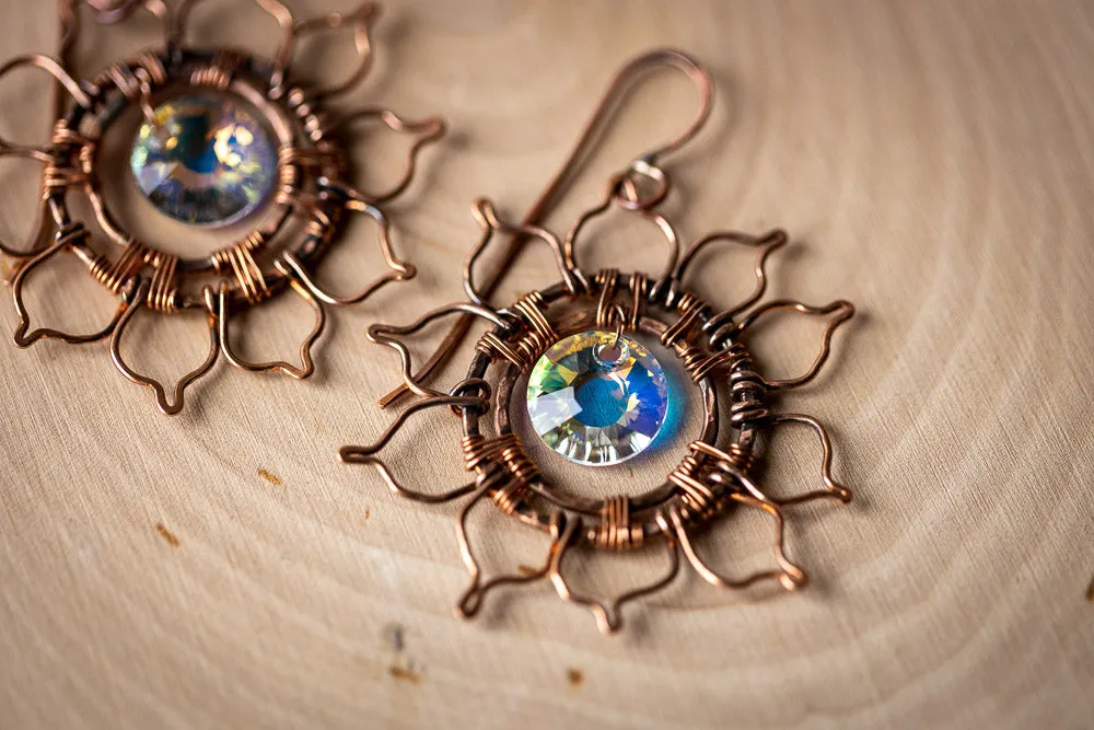 Em'z Blendz Vintage Autumn Sun Earrings | Handcrafted Jewelry