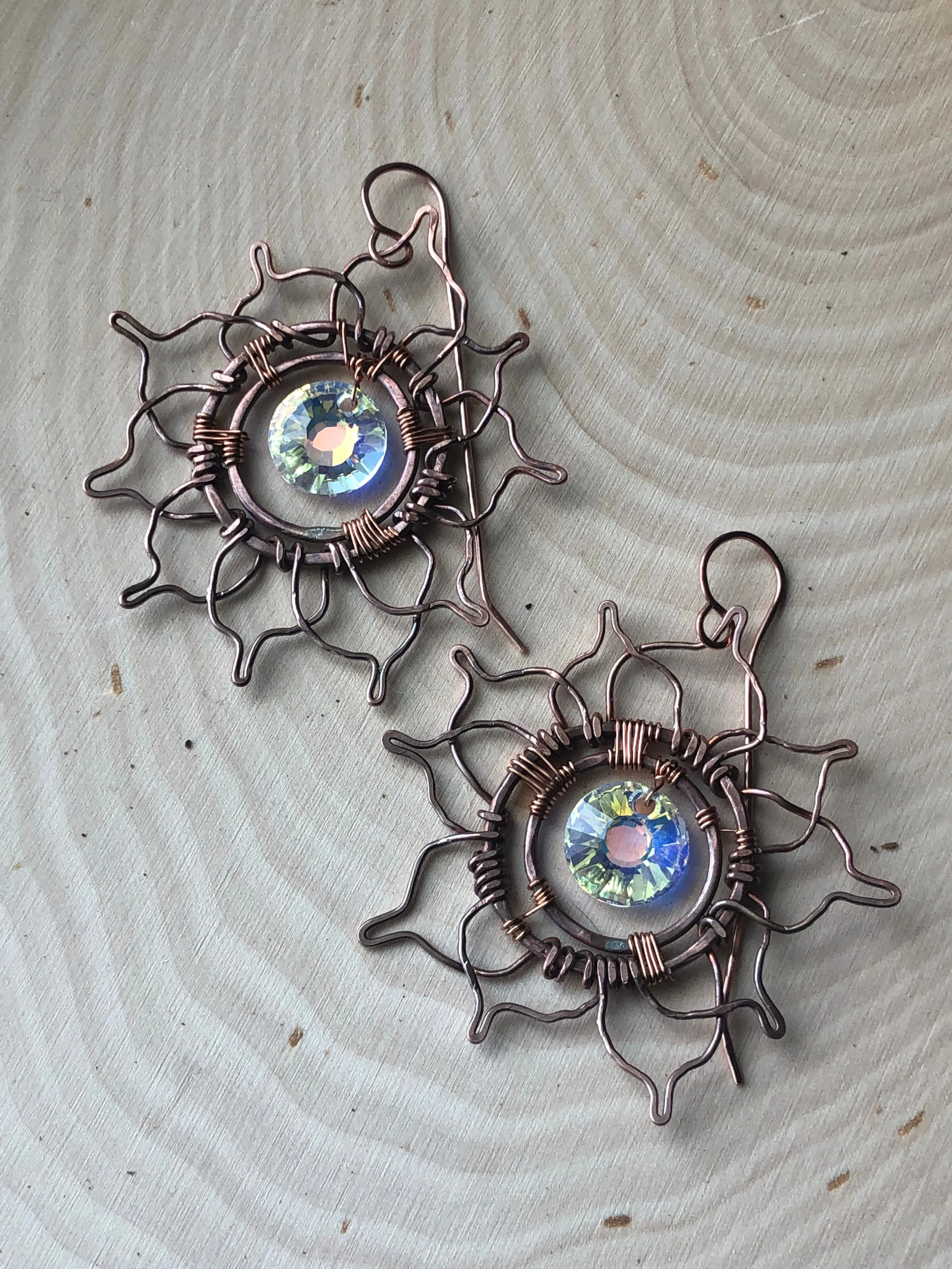 Em'z Blendz Vintage Autumn Sun Earrings | Handcrafted Jewelry