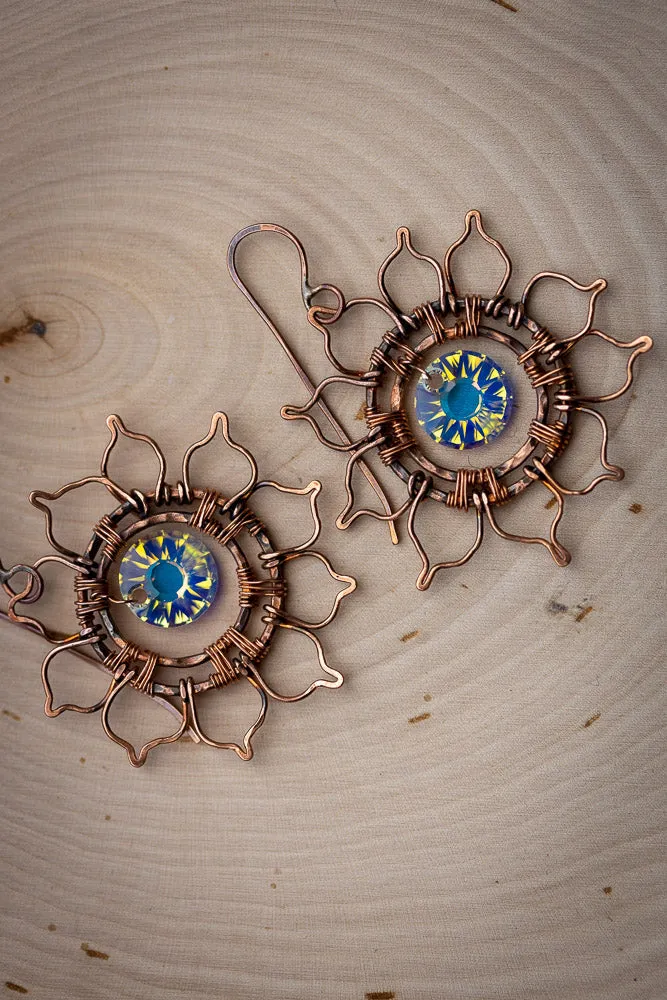 Em'z Blendz Vintage Autumn Sun Earrings | Handcrafted Jewelry