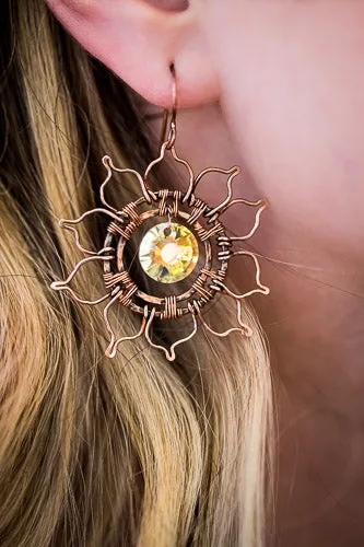 Em'z Blendz Vintage Autumn Sun Earrings | Handcrafted Jewelry