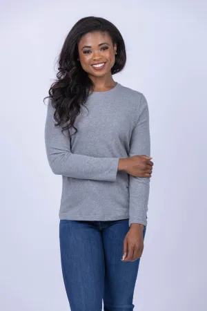 Enza Costa Cashmere Loose Long Sleeve in Smoke