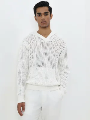 ETA White Crochet Detailed Relaxed-Fit Sweatshirt