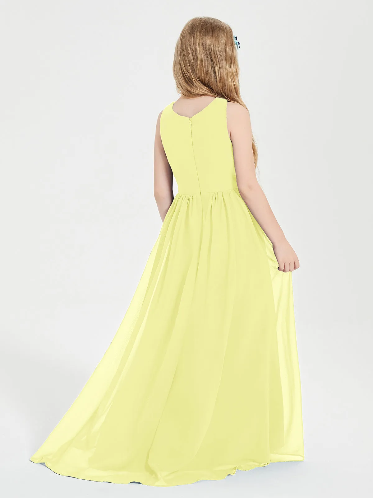 Exquisite Asymmetrical Junior Bridesmaid Dresses Scoop Neck Daffodil