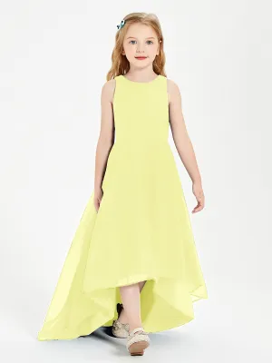 Exquisite Asymmetrical Junior Bridesmaid Dresses Scoop Neck Daffodil