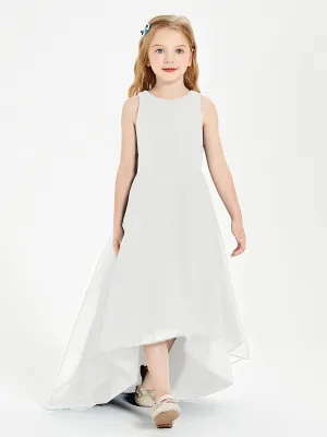 Exquisite Asymmetrical Junior Bridesmaid Dresses Scoop Neck Ivory