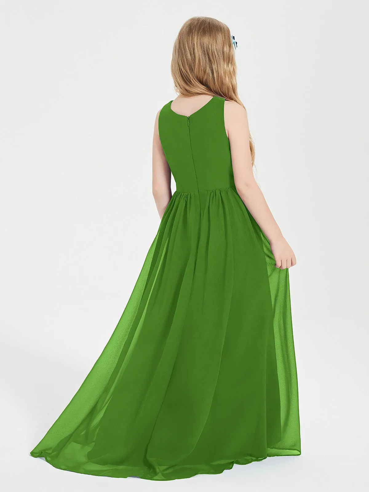 Exquisite Asymmetrical Junior Bridesmaid Dresses Scoop Neck Moss