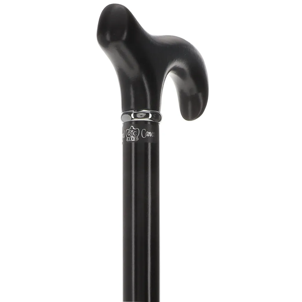 Exquisite Black Derby Cane, Silver Accent - Royal Elegance