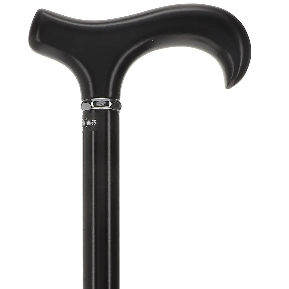 Exquisite Black Derby Cane, Silver Accent - Royal Elegance