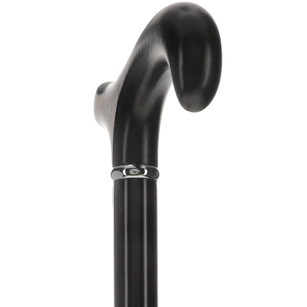 Exquisite Black Derby Cane, Silver Accent - Royal Elegance