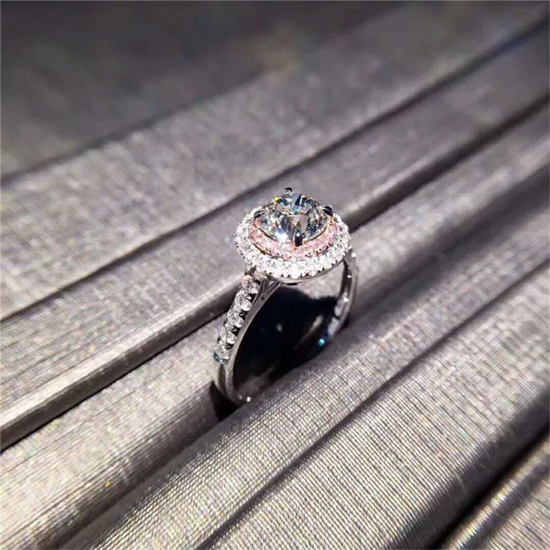 Exquisite Double Halo Crystal Ring