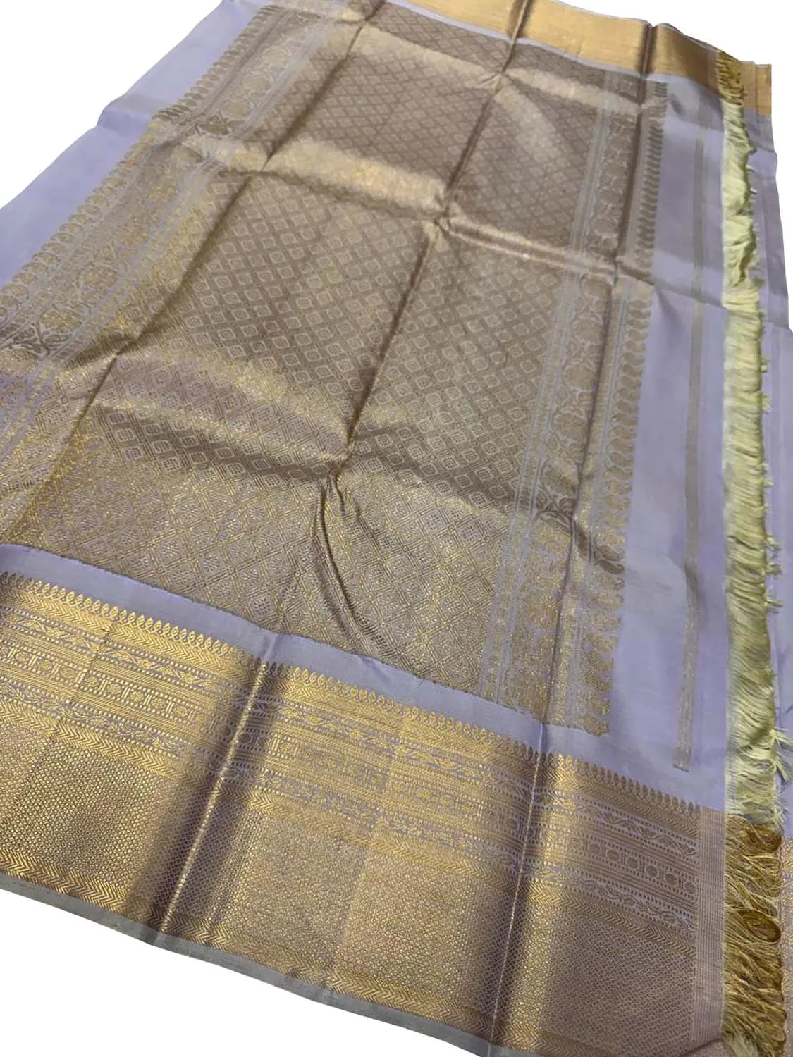 Exquisite Grey Kanjeevaram Handloom Silk Saree