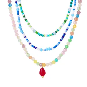 Exquisite Handmade Agate Drop Necklace with Crystal Beads