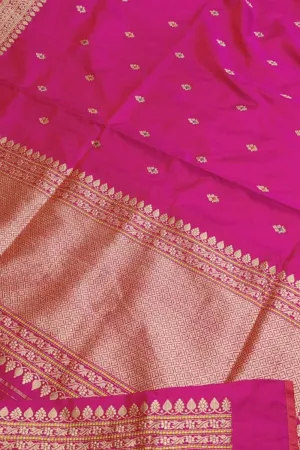 Exquisite Pink Handloom Banarasi Silk Saree