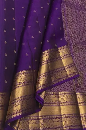 Exquisite Purple Kanjeevaram Silk Saree - Handloom Beauty