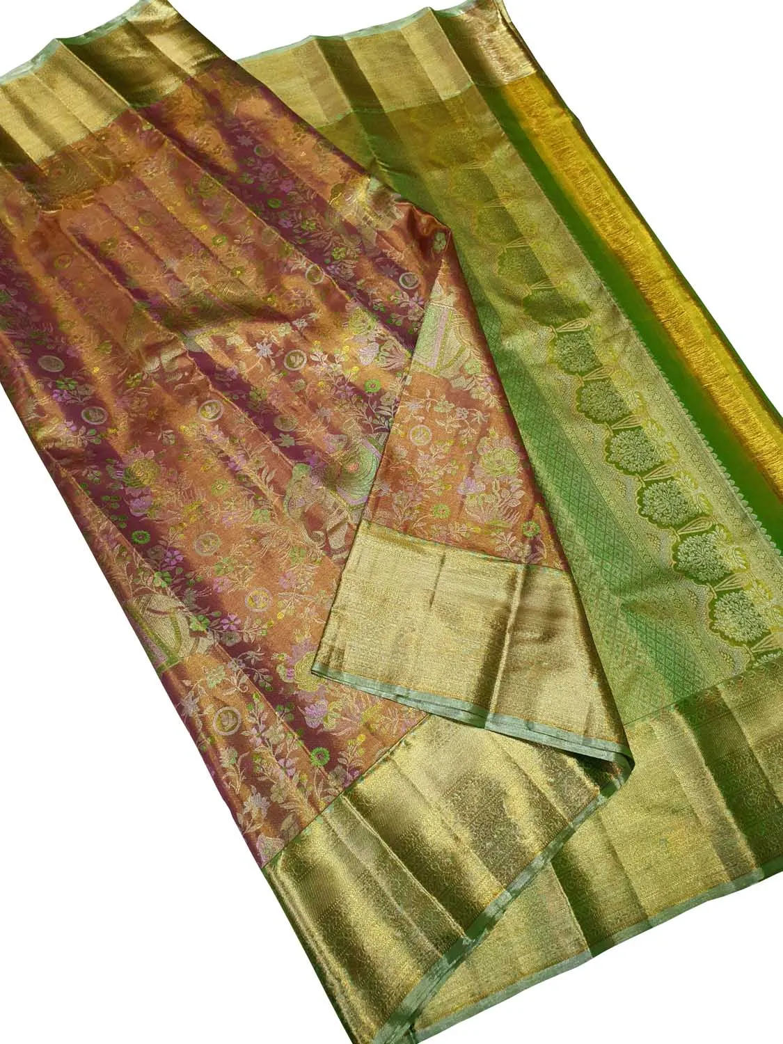 Exquisite Red Kanjeevaram Tissue Silk Saree