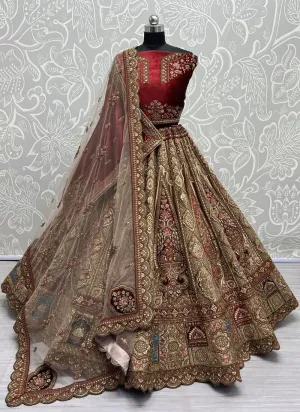 Exquisite Velvet Wedding Lehenga Set