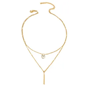 Exquisite Vienna Verve Double-Layer Necklace - Premium Metal Design