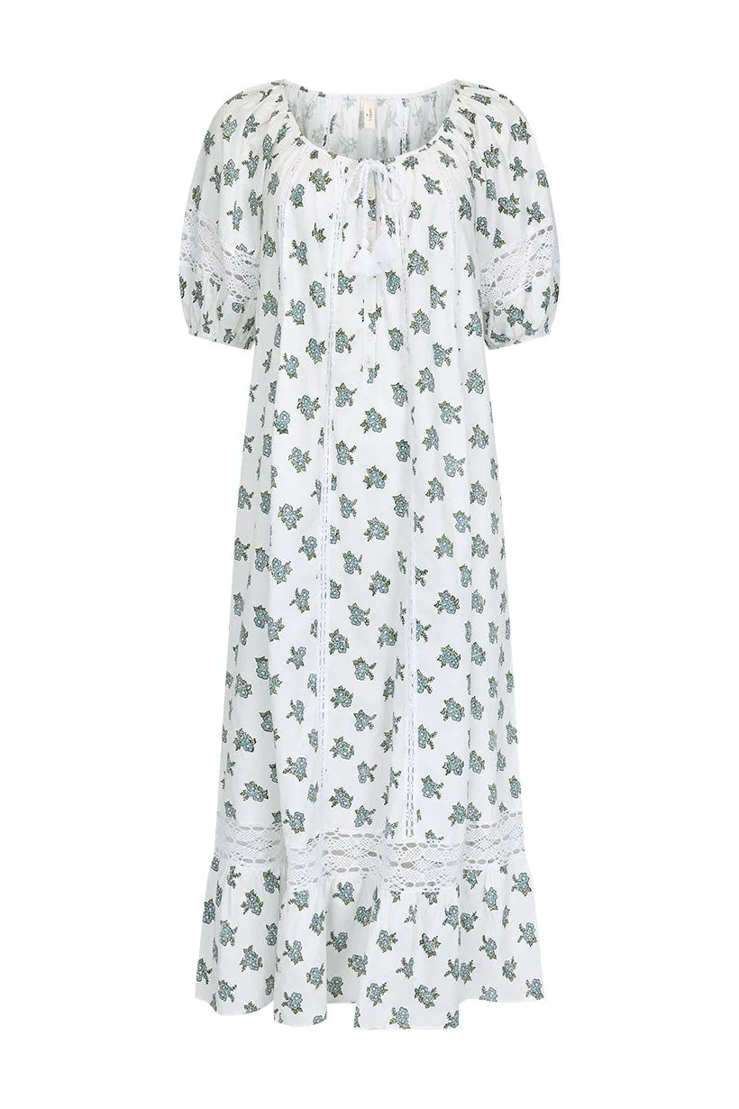 Fable Block Printed Midi Dress - Wild Poppy