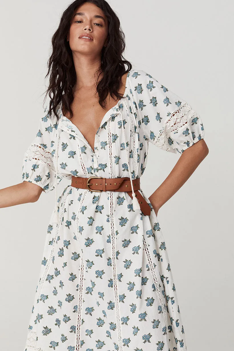 Fable Block Printed Midi Dress - Wild Poppy