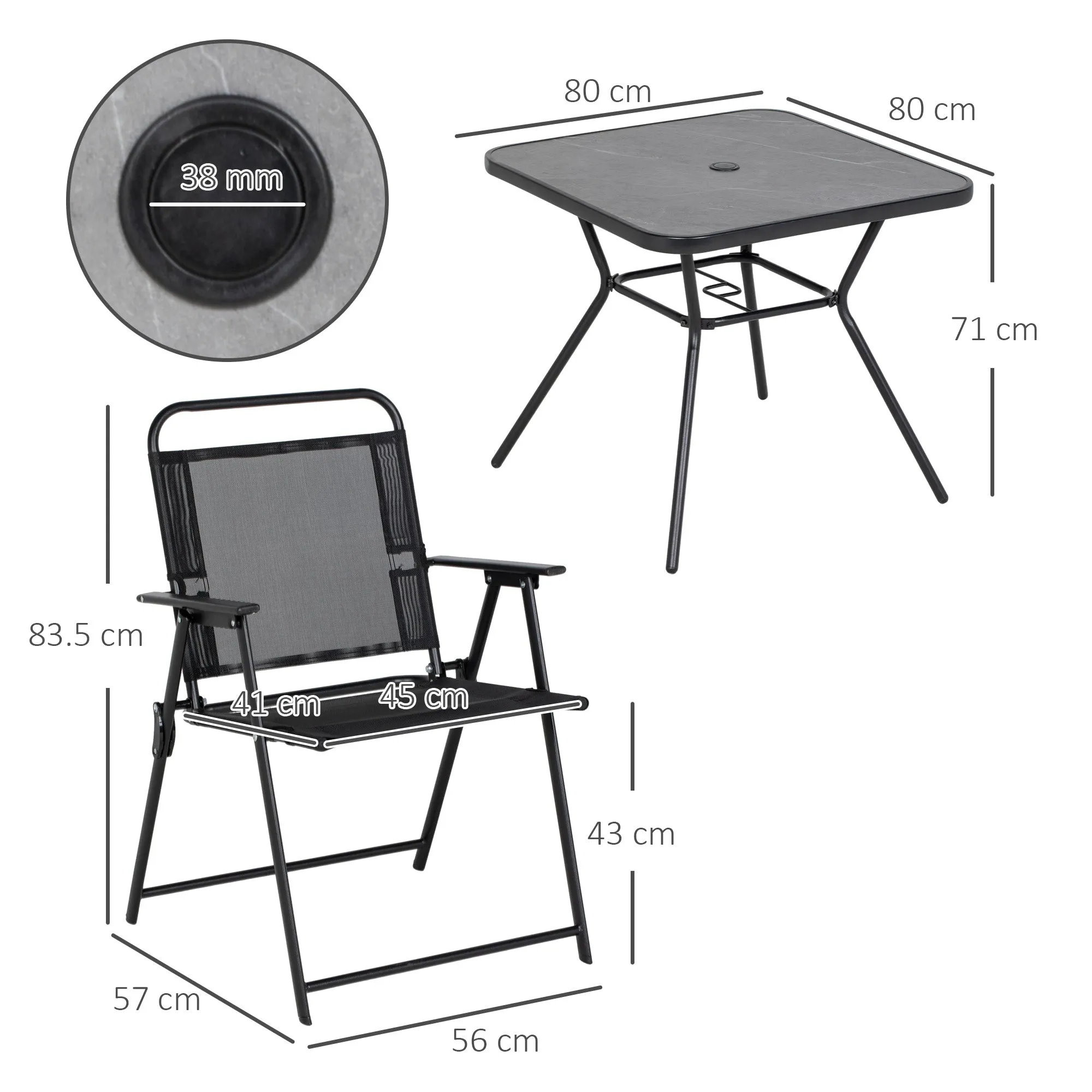 Five-Piece Metal Frame Garden Dining Set