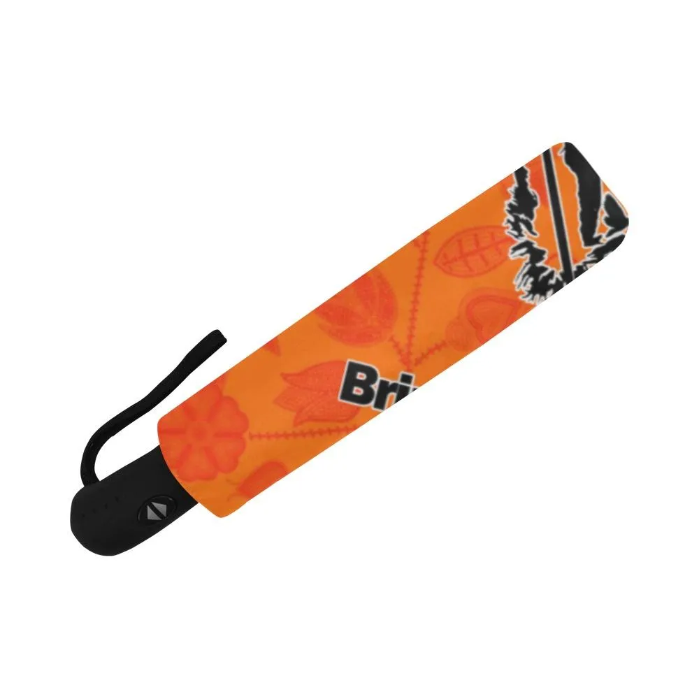 Floral Beadwork Real Orange Bring Them Home Auto-Foldable Umbrella