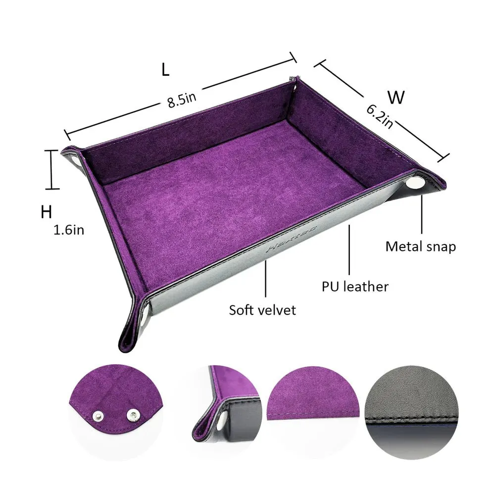 Foldable Dice Tray Dice Set - Purple