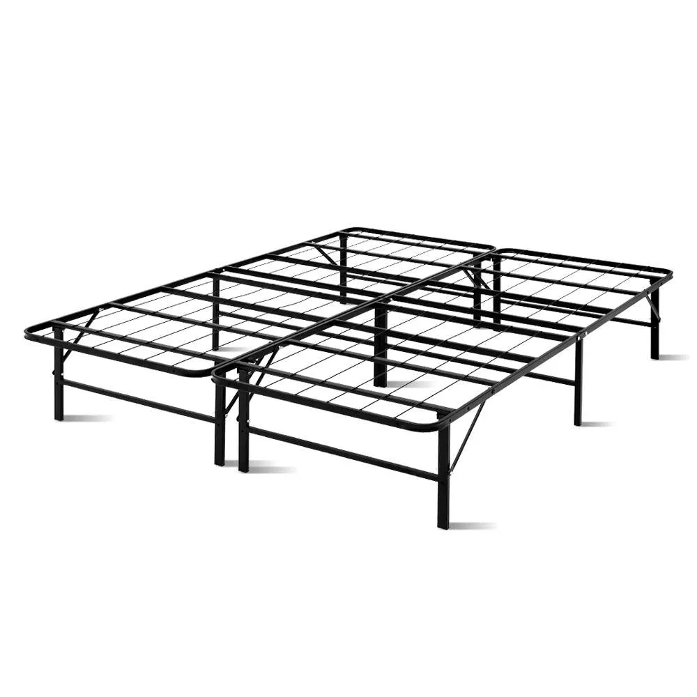 Foldable Metal Queen Bed Frame, 300kg Capacity - Artiss