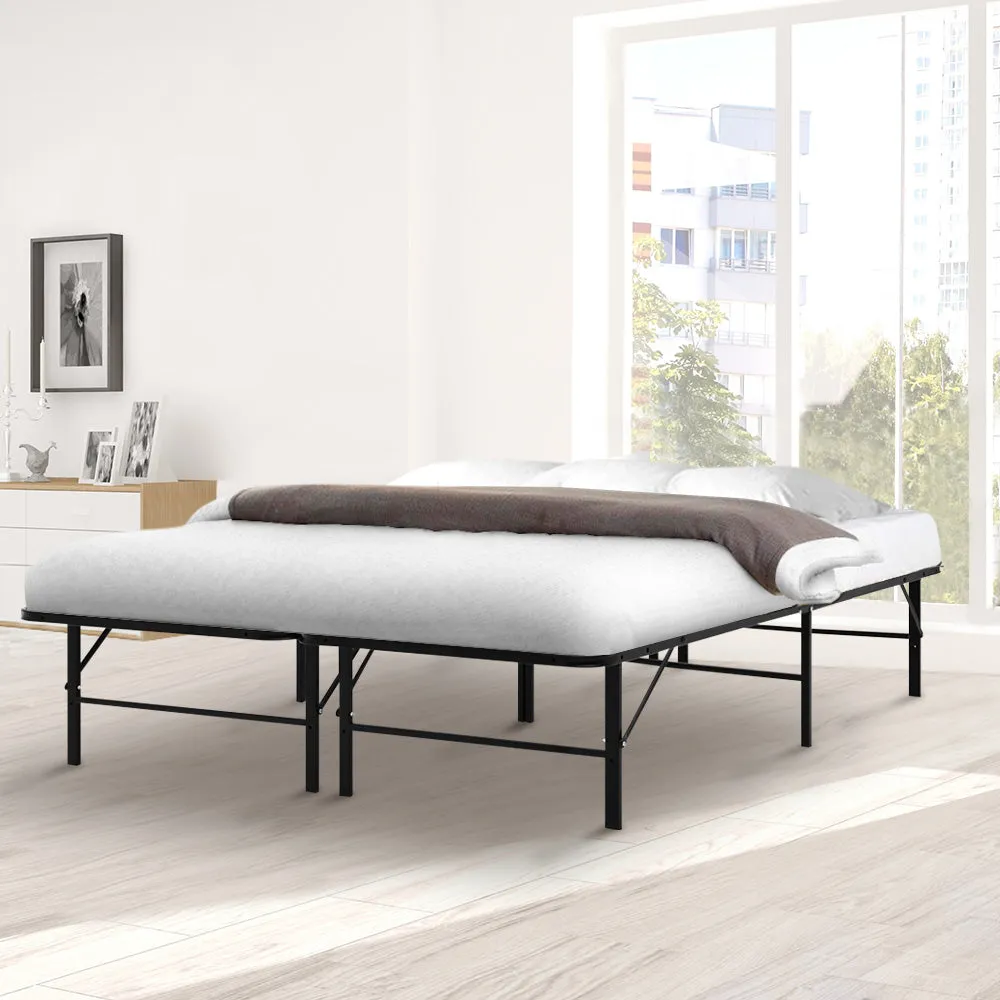 Foldable Metal Queen Bed Frame, 300kg Capacity - Artiss